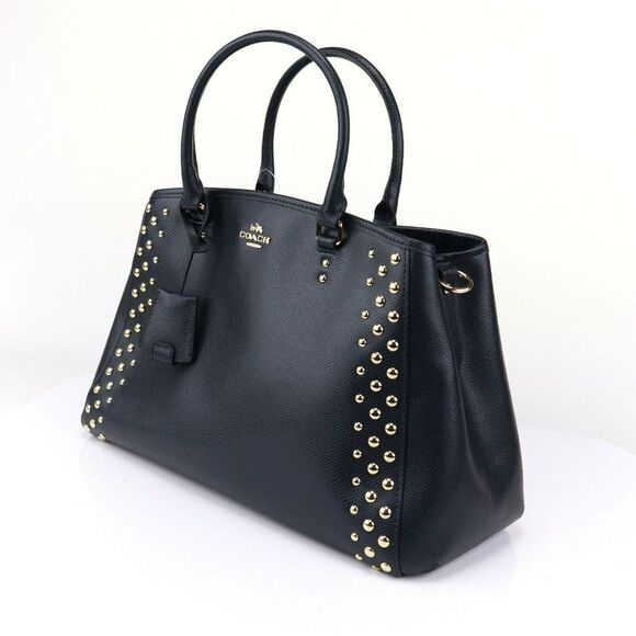 NWT Coach Studded Crossgrain Margo Carryall 35274 Midnight - Picture 6 of 10